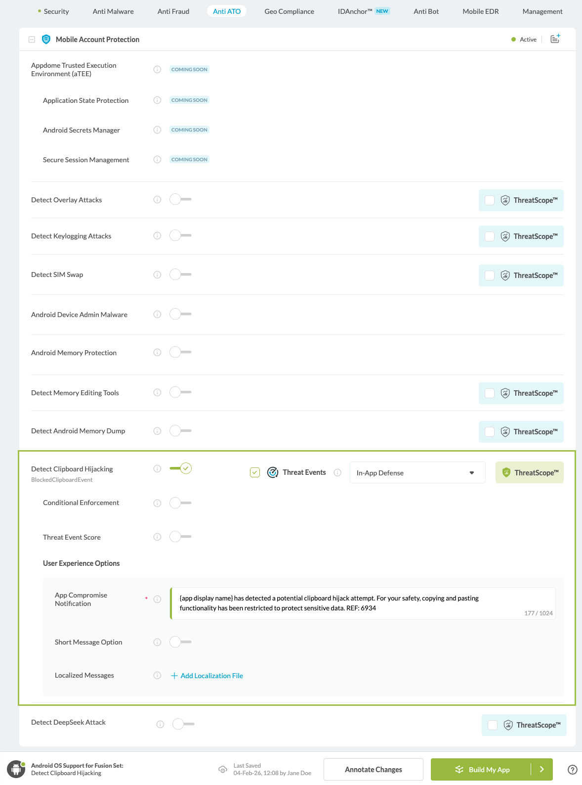 Detect Clipboard Hijacking option