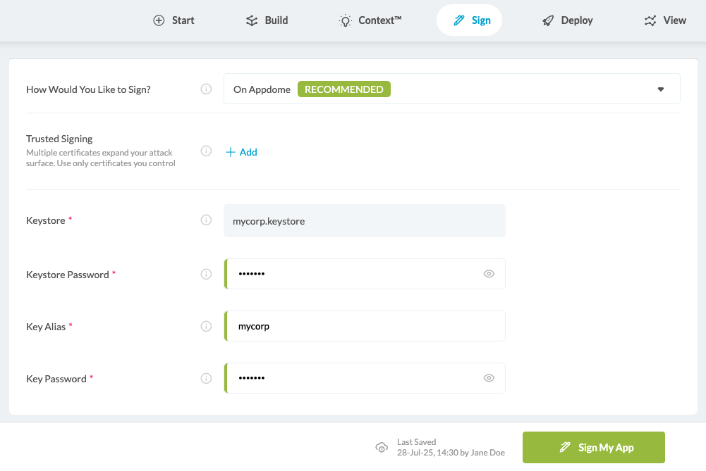 Android Sign On Appdome