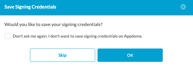 Android Sign Save Details
