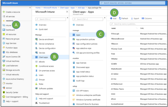 Add mobile apps in Microsoft Azure