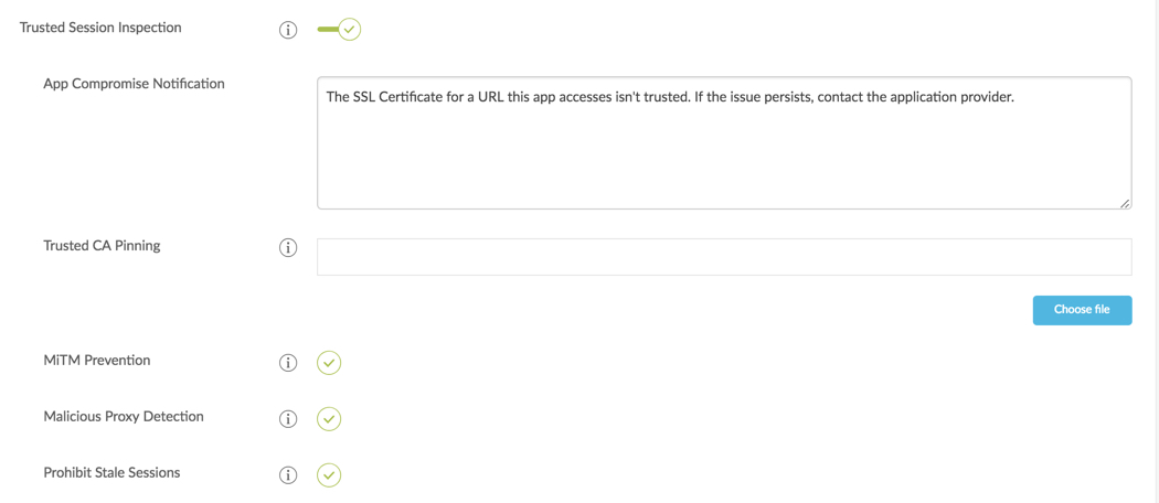 Trusted Session Inspection prevents man-in-the-middle (MiTM) attacks 