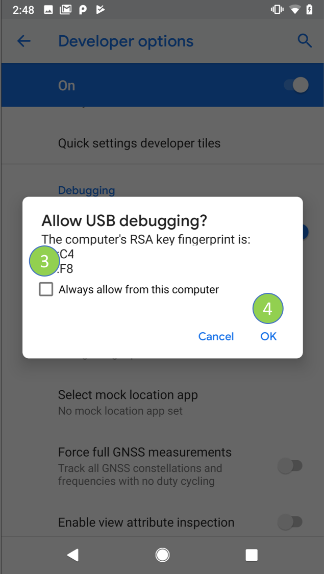 Sideload Android Apps - USB debugging 