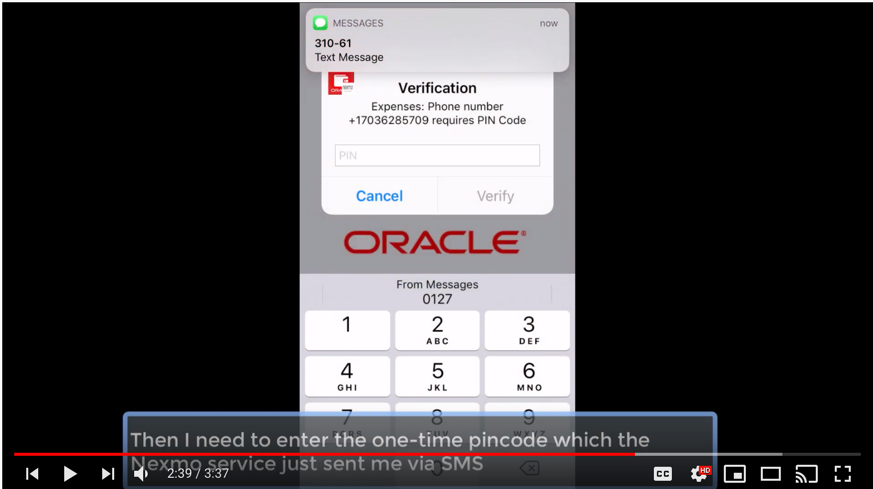 Nexmo Verify 2FA with Oracle 