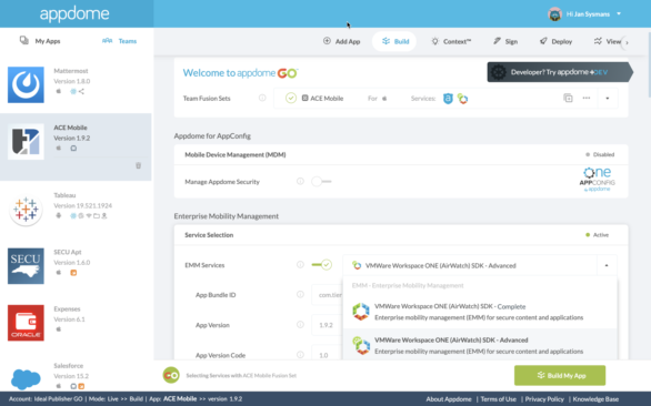 The Appdome and VMware partnership offers Appdome for VMware Workspace ONE