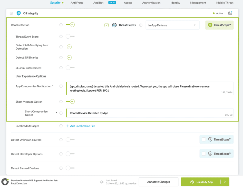 Root Detection Toggle