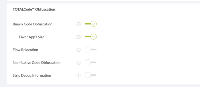 favor app size when obfuscating code in ios and android apps using appdome