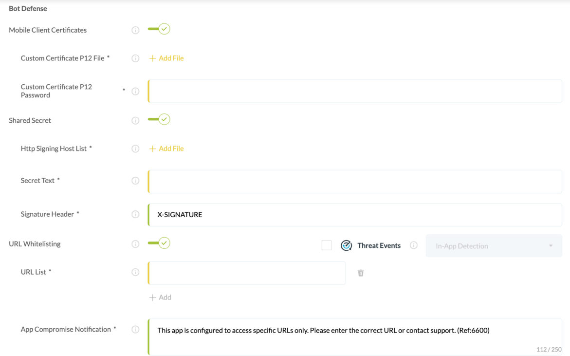 Appdome Secure Communications Bot Defense Options