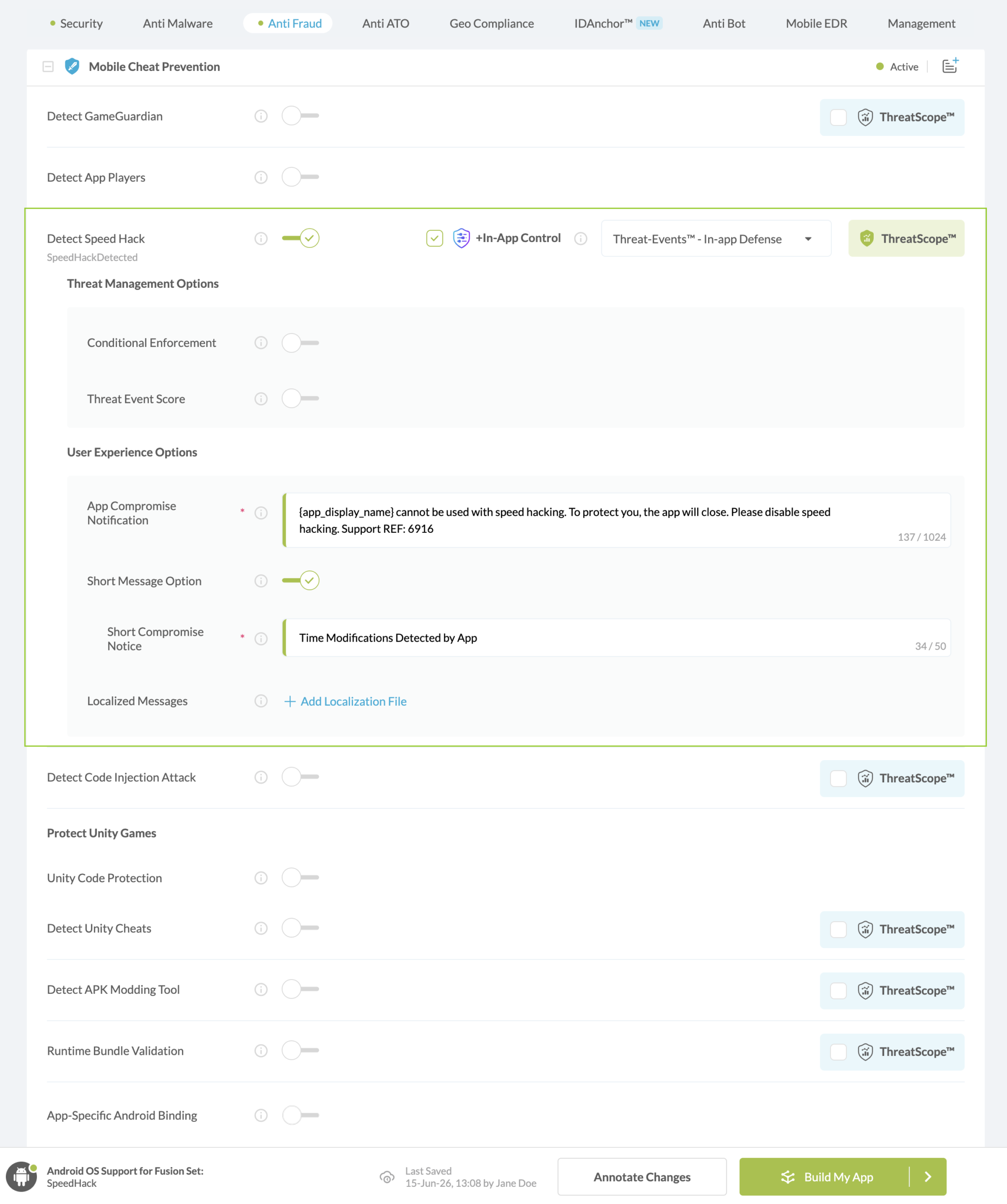 Detect Speed Hack option