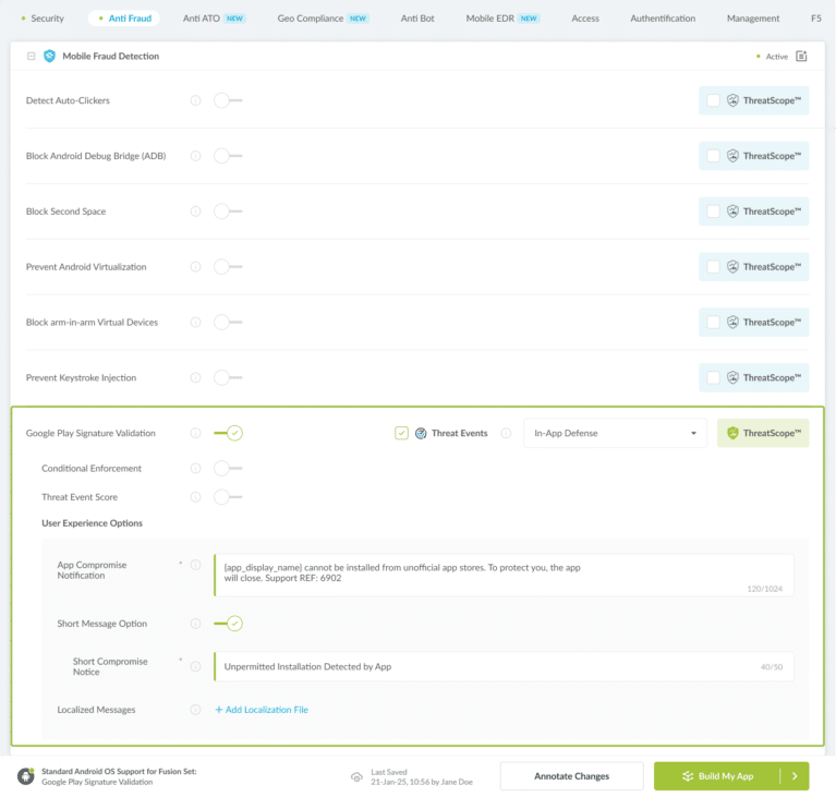 Android Google Play Signature Validation Toggle