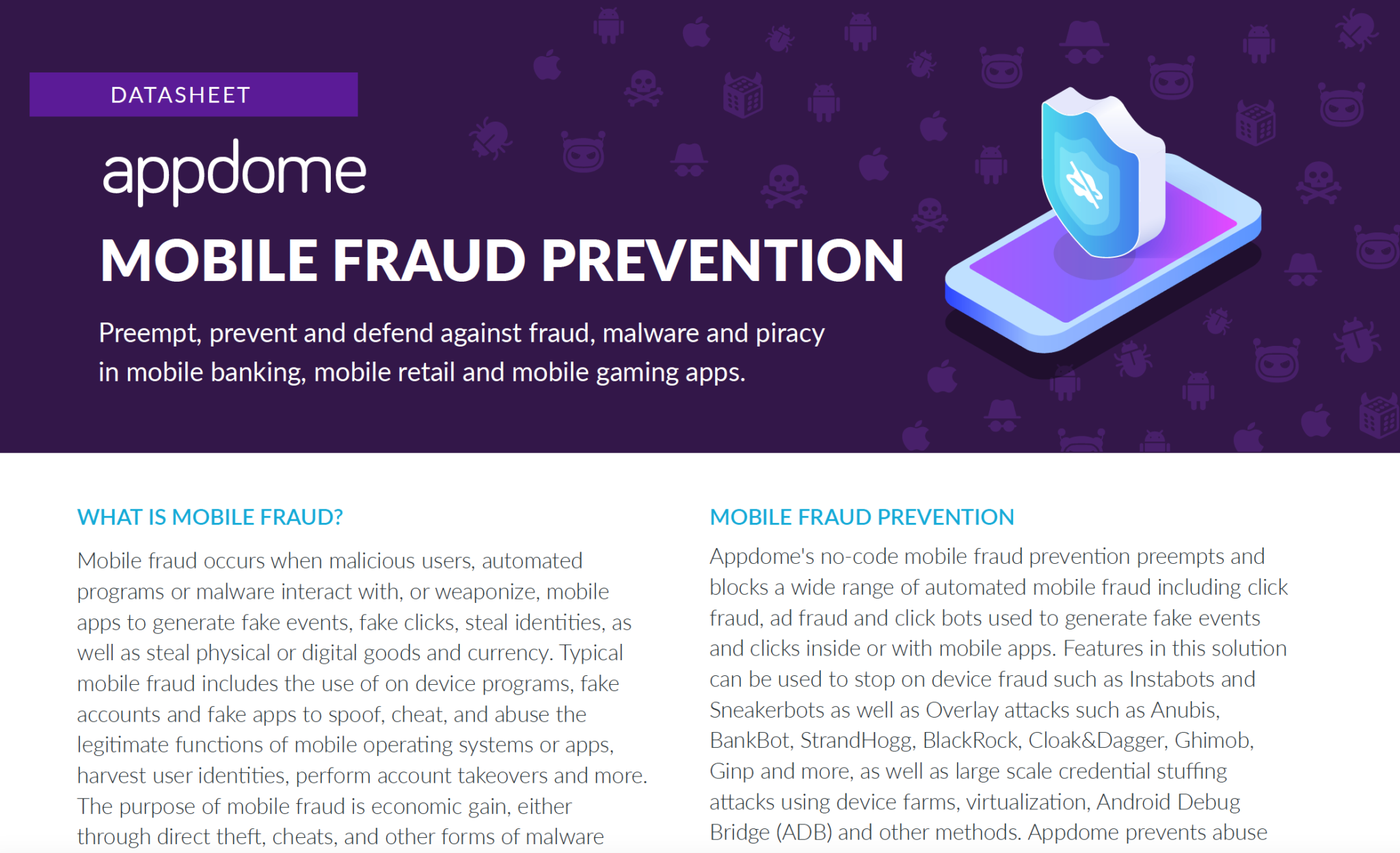 Appdome Mobile Fraud Prevention Datasheet preview