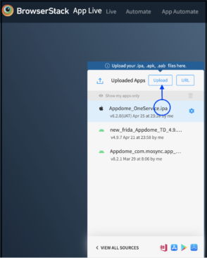 browserstack.UI.on.appdome