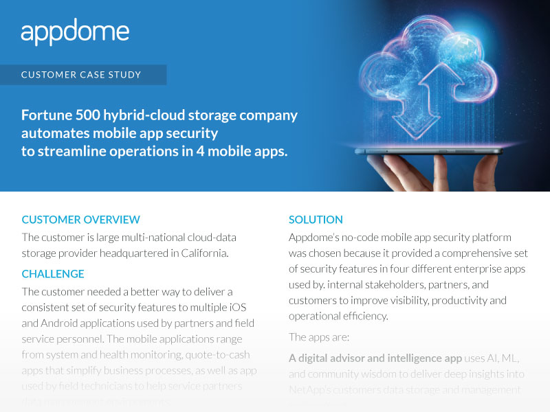 Datasheets Preview Fortune 500 Cloud Storage Provider Automates Mobile App Security In Field Tech Apps