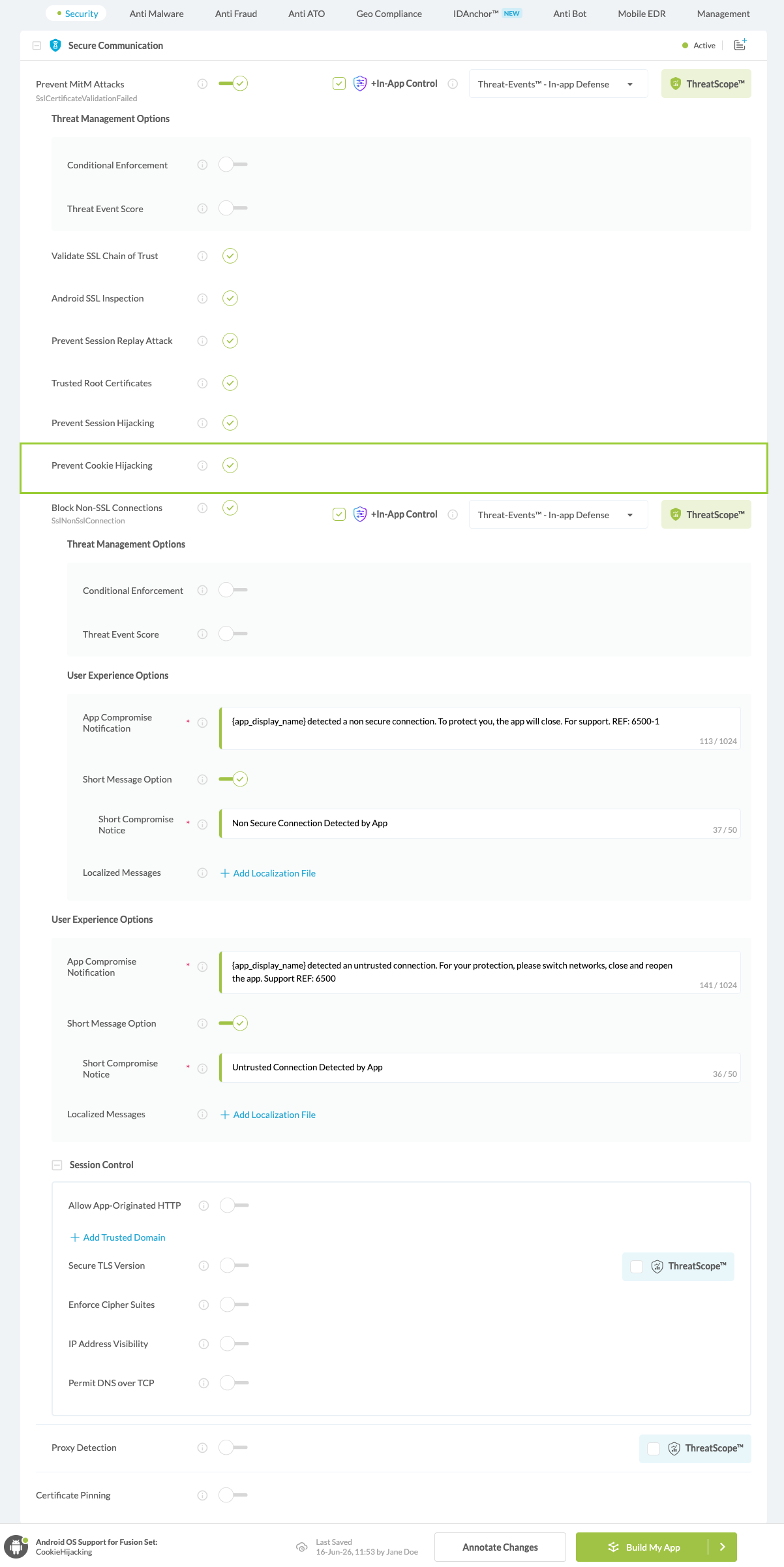 Prevent Cookie Hijacking option