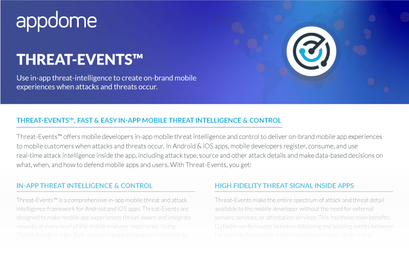 Appdome Threat Events™ Datasheet 2022 Preview
