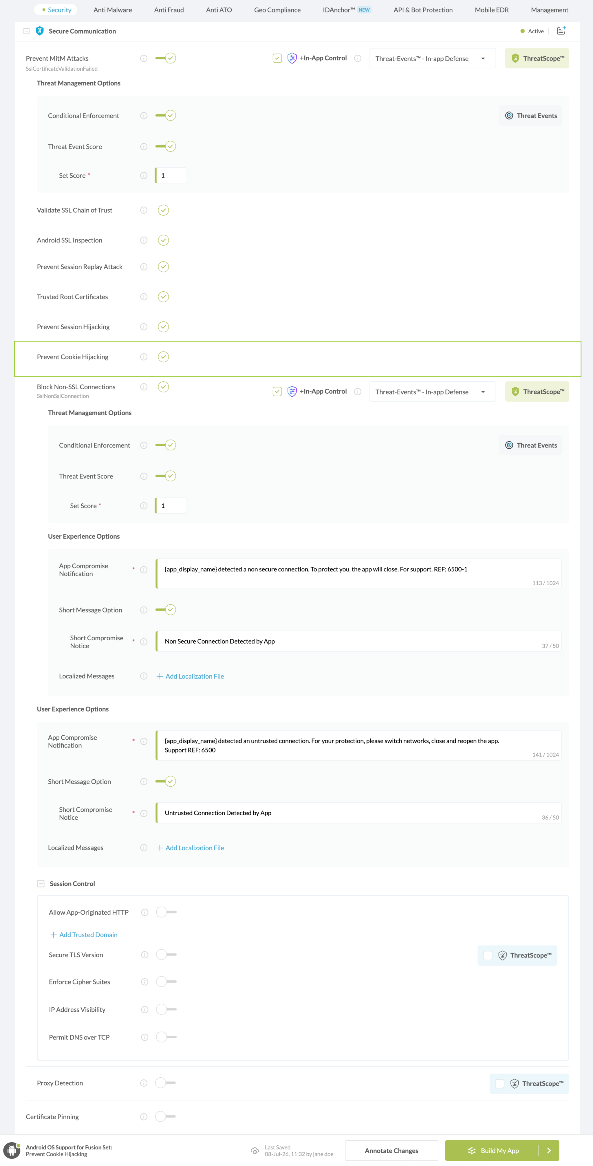 Prevent Cookie Hijacking option