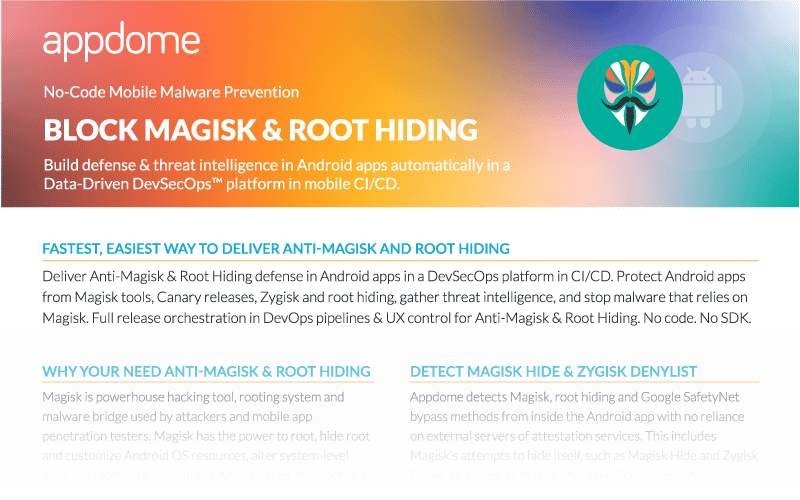Appdome Block Magisk & Root Hiding Datasheets Preview
