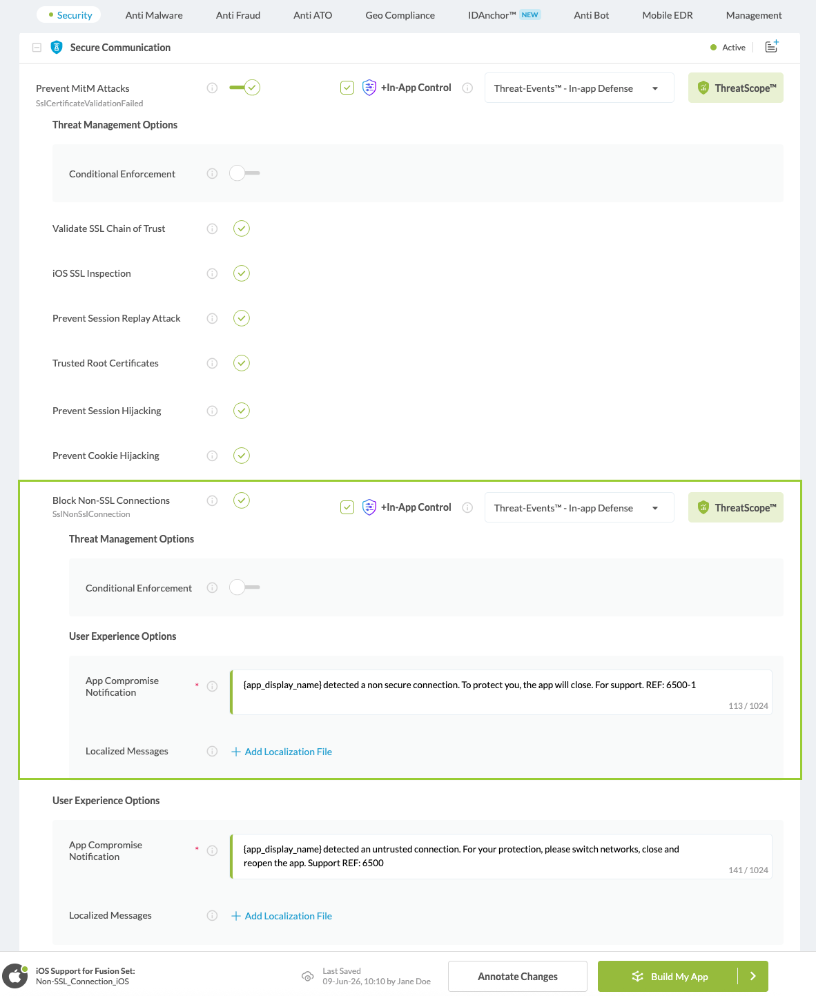iOS MitM Prevention option