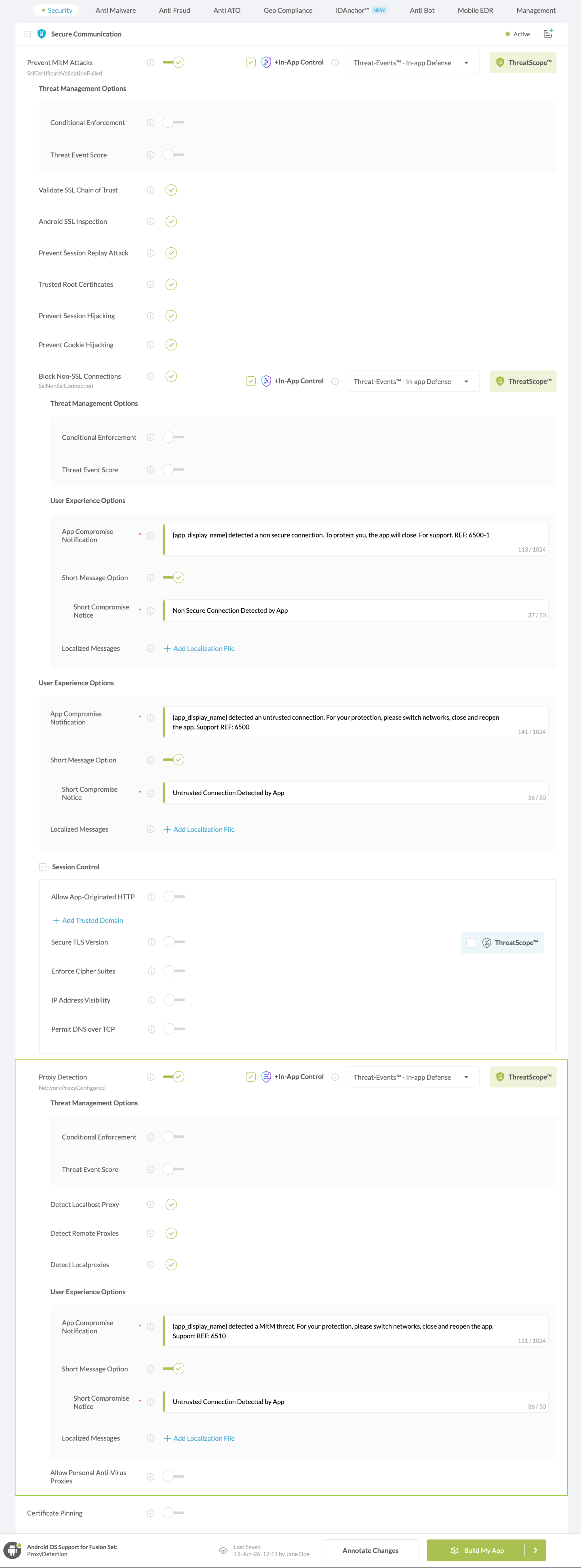 Proxy Detection option