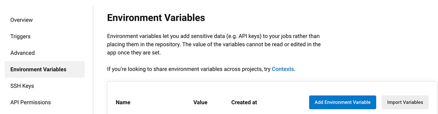 Add Environment Variable.