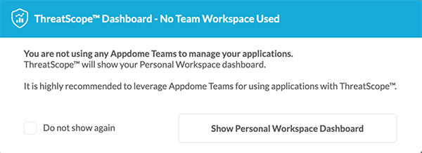 No Team Workspace Used Threatscope