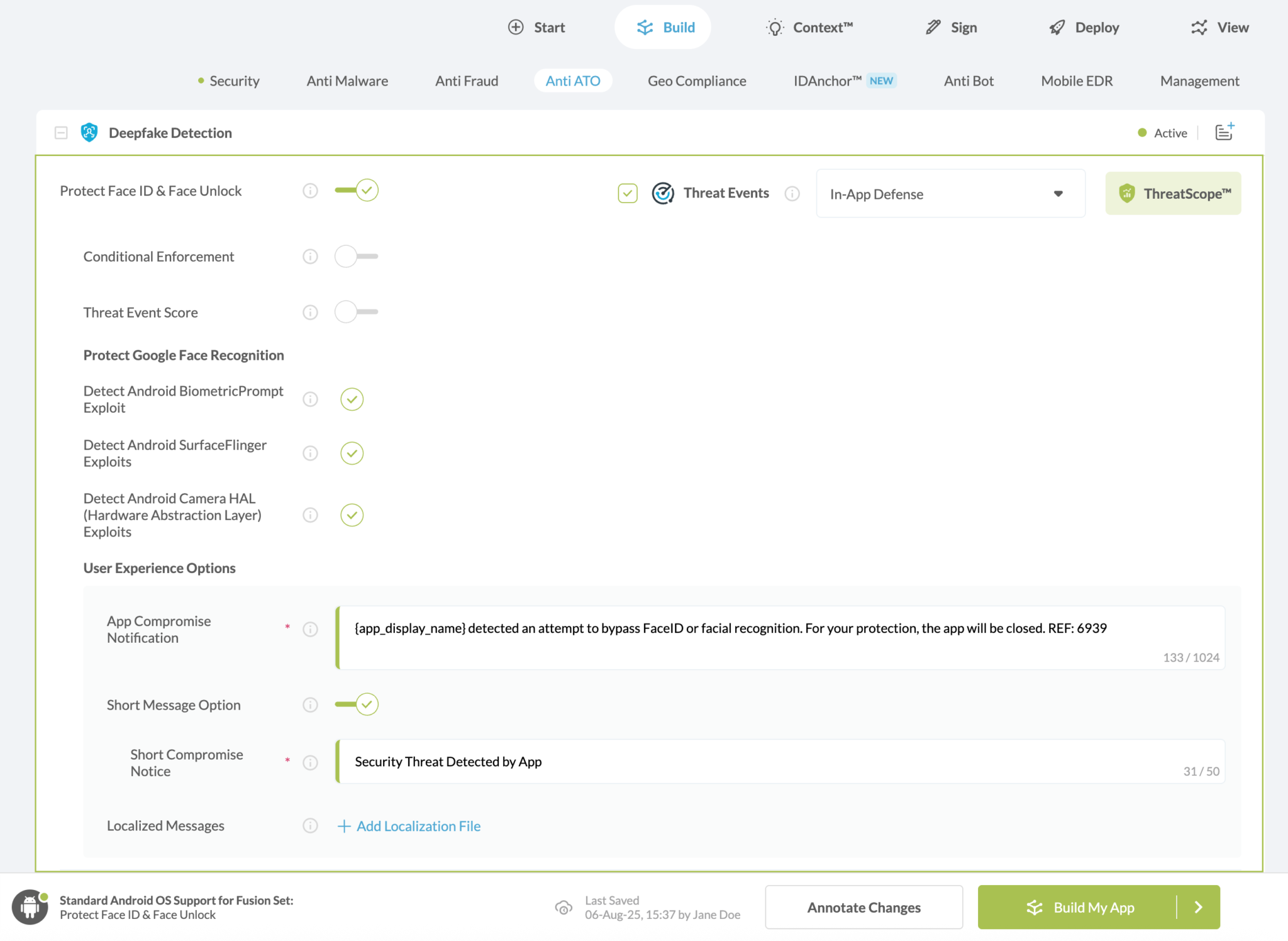 Protect Face ID & Face Unlock option