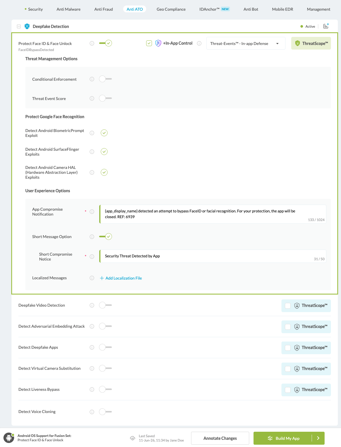 Protect Face ID & Face Unlock option