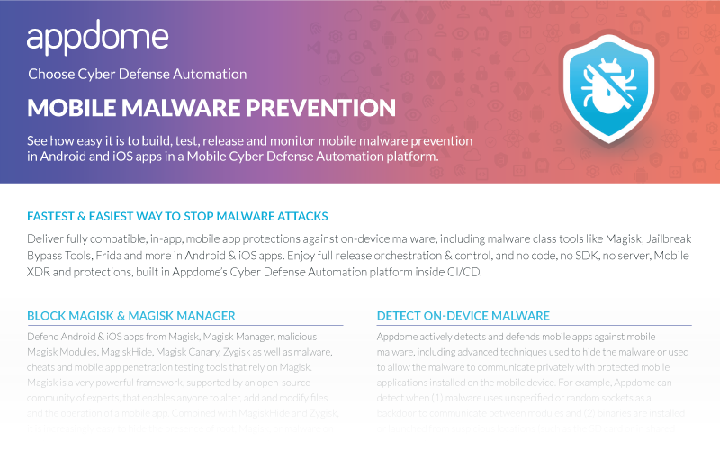 Datasheet Appdome Malware Prevention Datasheets Preview