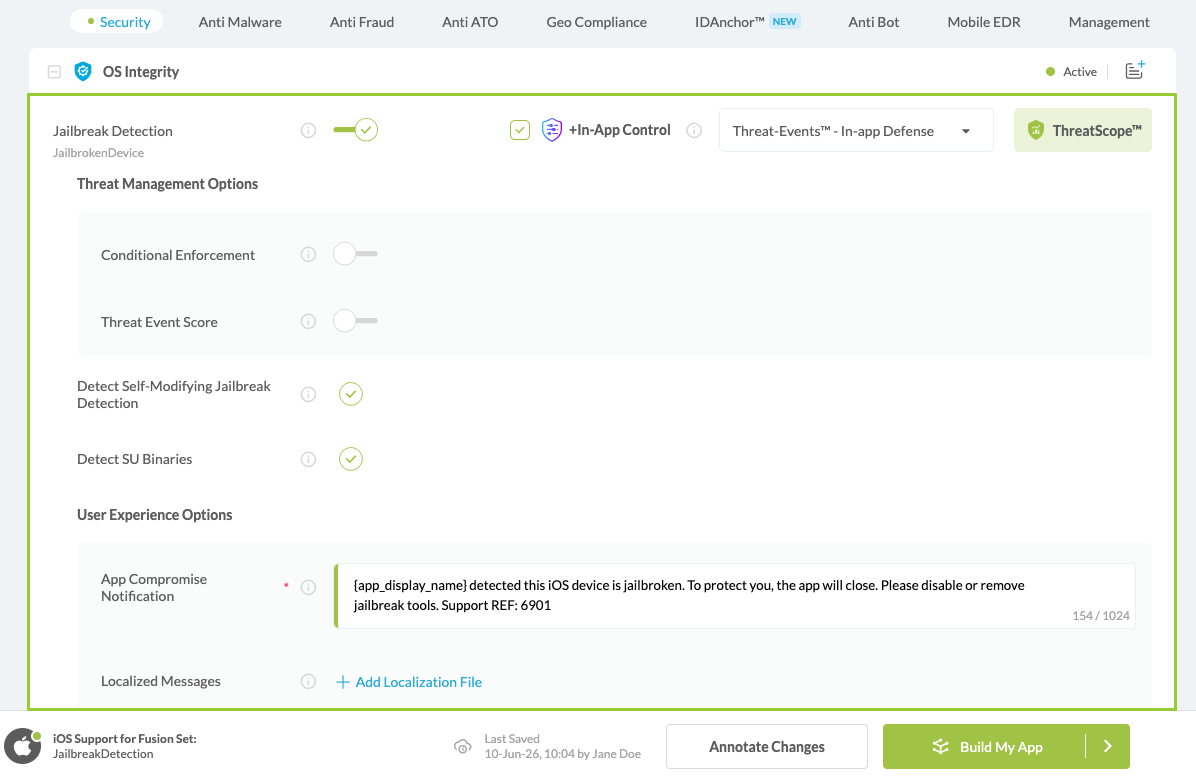 Detect Self-Modifying Root Detection option