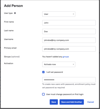 Add Person Updated dialog box