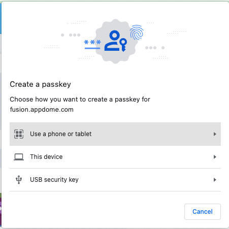 Passkey for Appdome -Mac initial