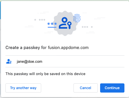 Passkey for Appdome -on qa Dev