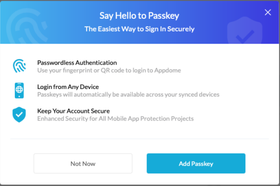 Passkey for Appdome - Say hello