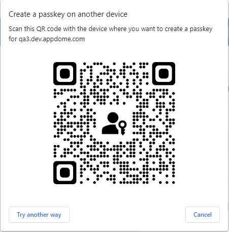 Passkey for Appdome -create passkey on another device