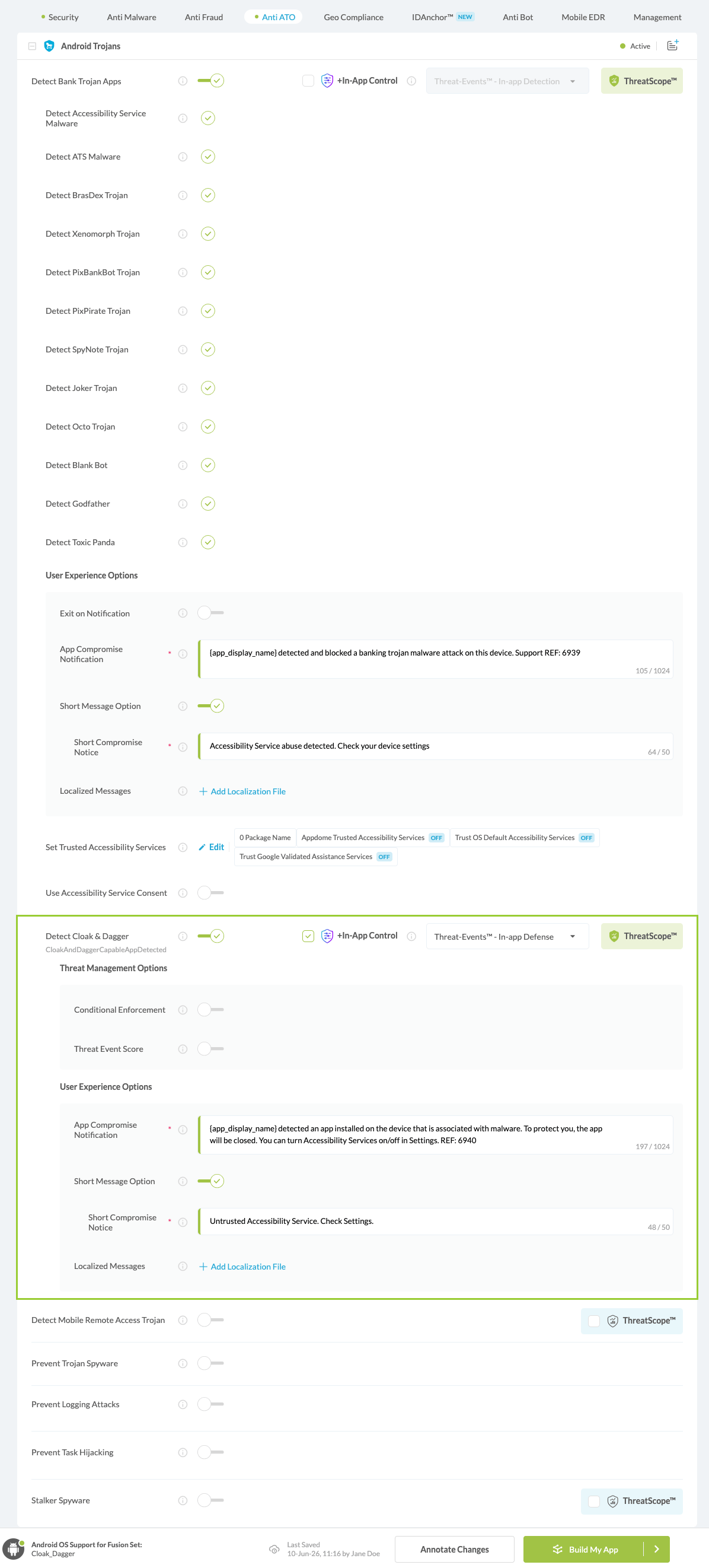 Detect Cloak & Dagger option