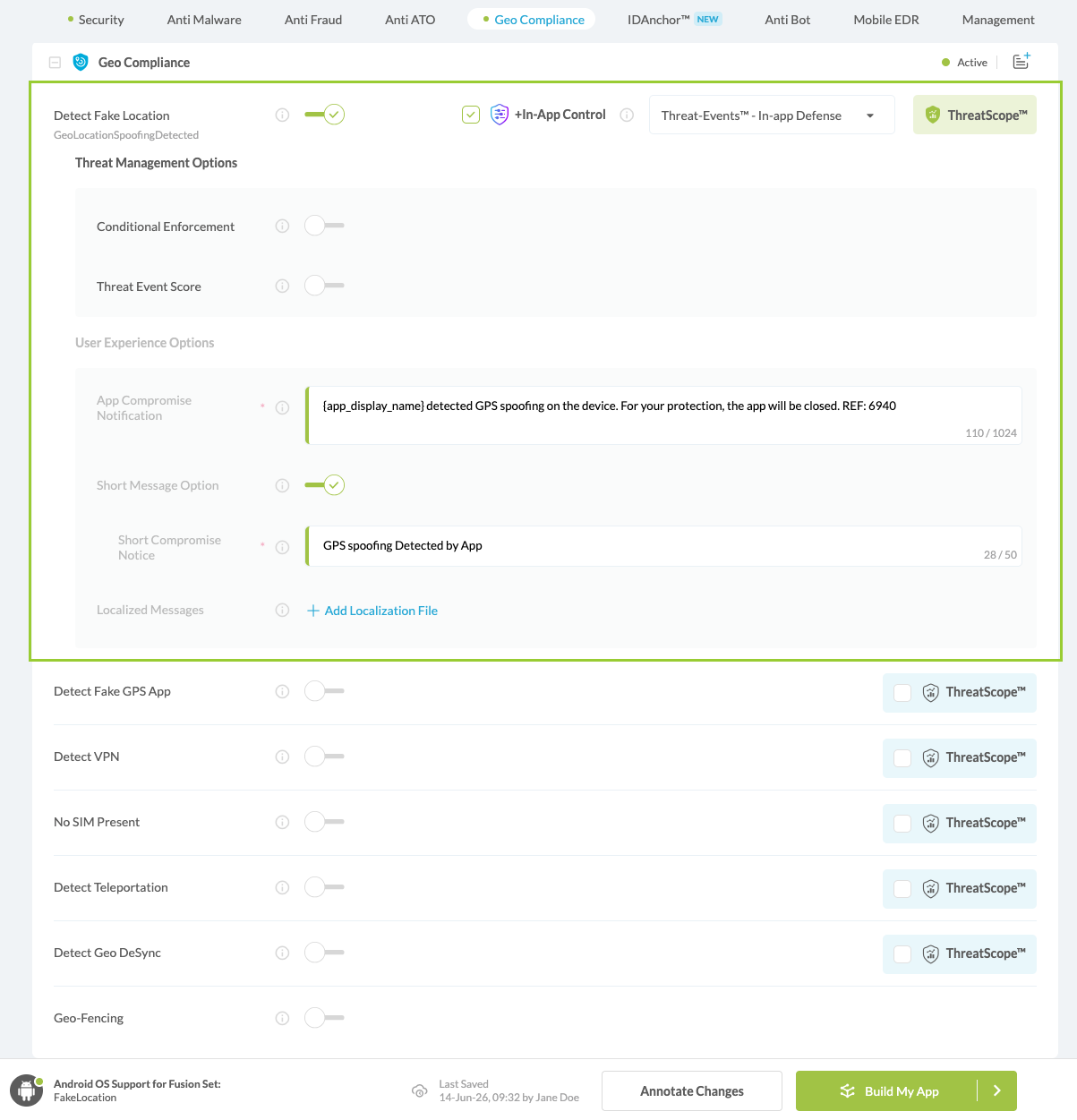 Detect Fake Location option