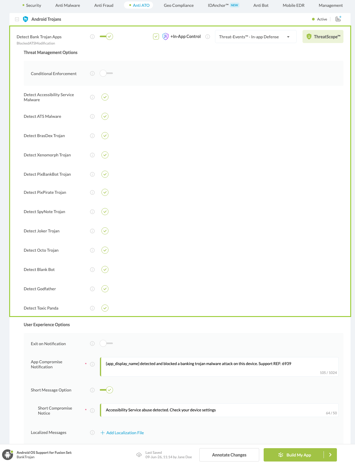Detect Accessibility Service Malware option