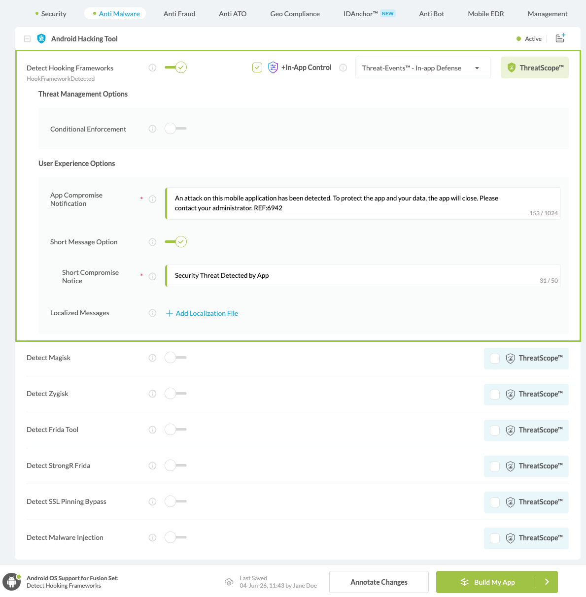 Detect Hooking Frameworks option