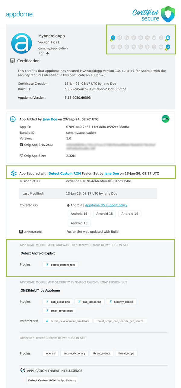 Detect Custom ROM shown in Certificate secure
