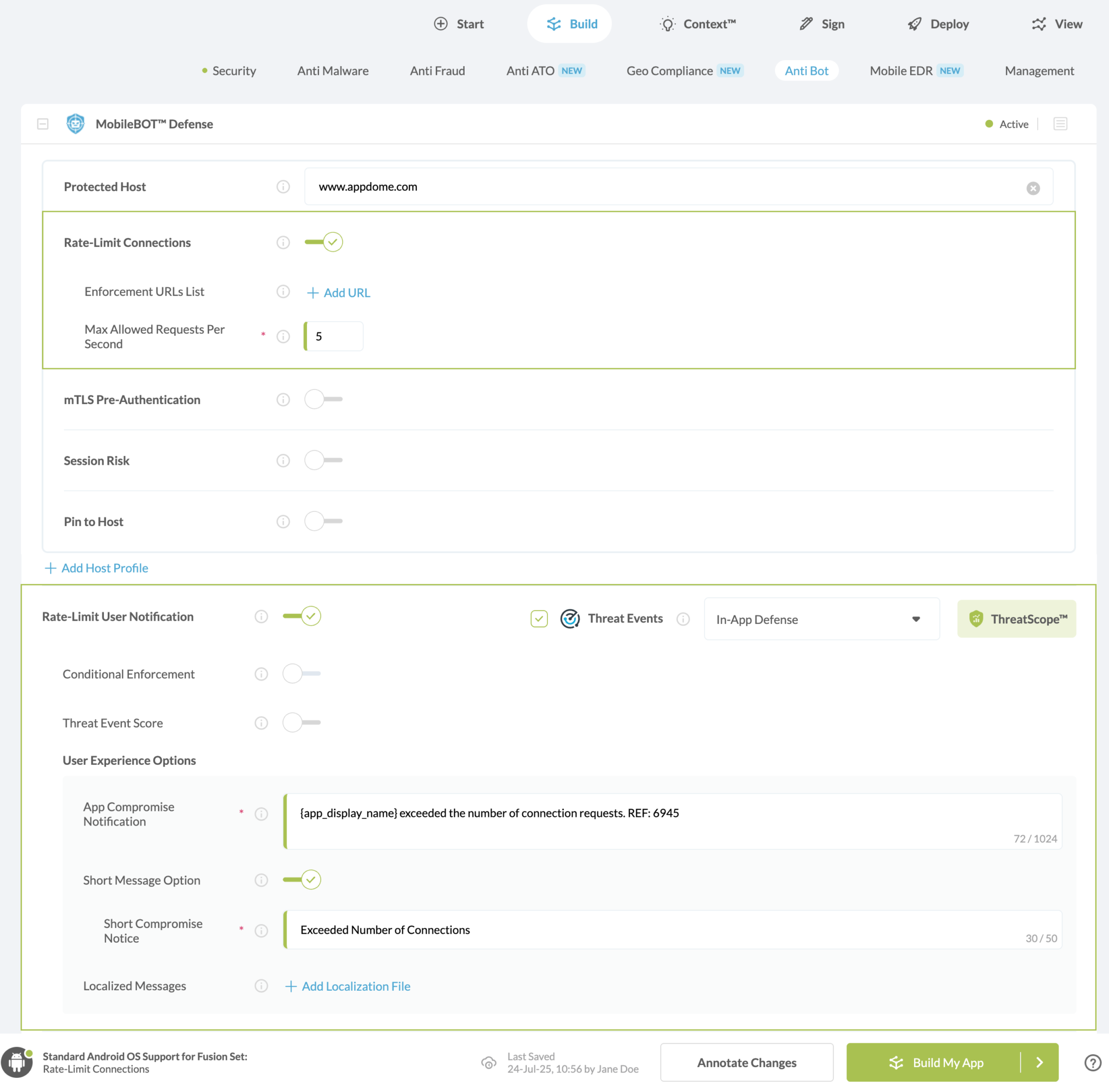 Rate-Limit Connections option