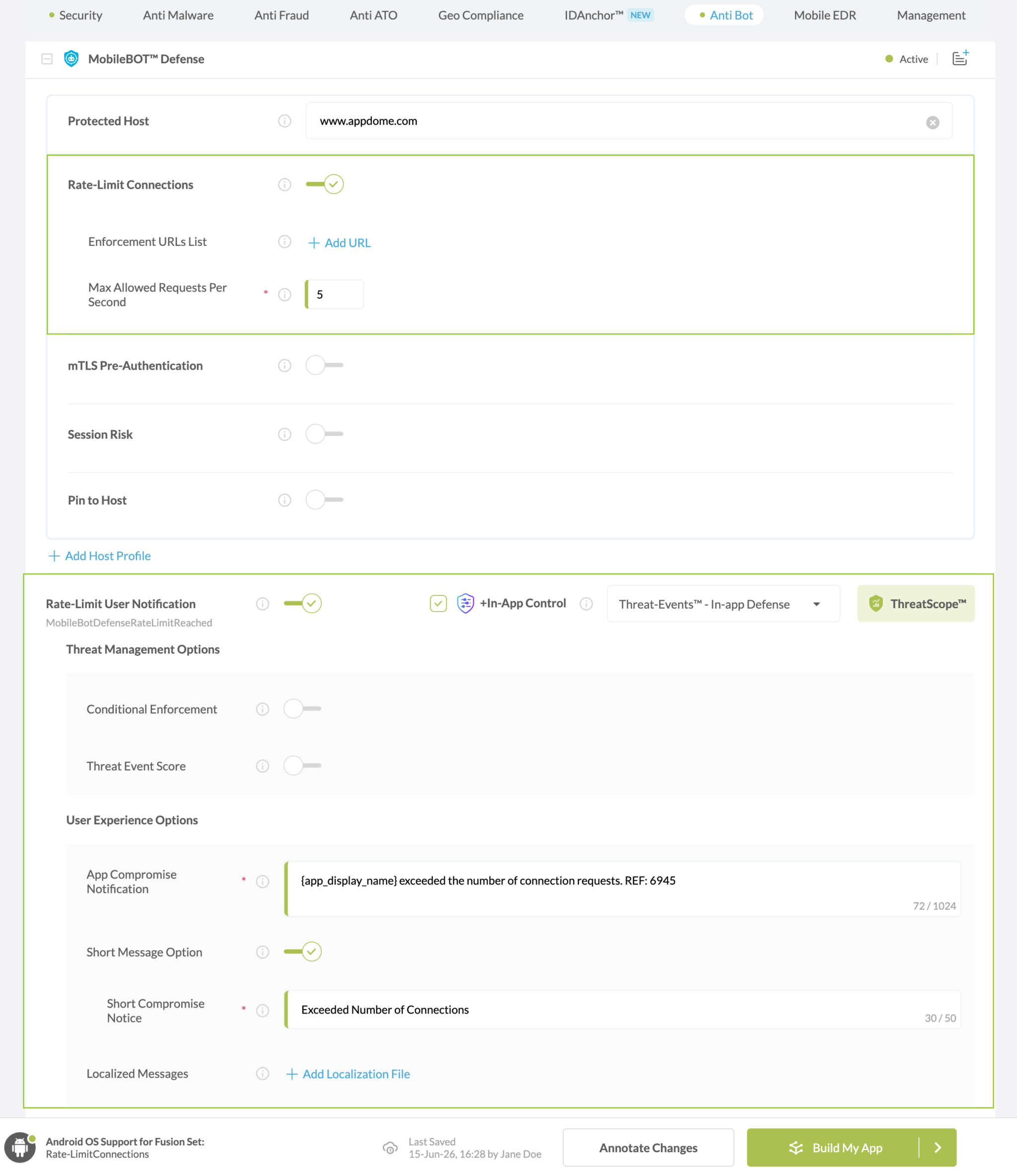 Rate-Limit Connections option