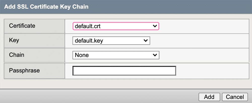 Add Ssl Certificate Key Chain