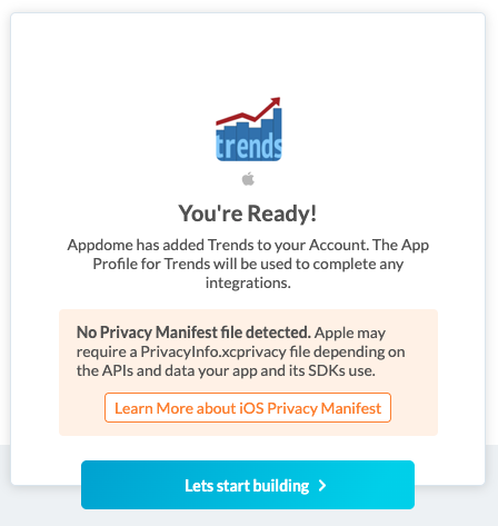 Appdome Privace Manifest Error