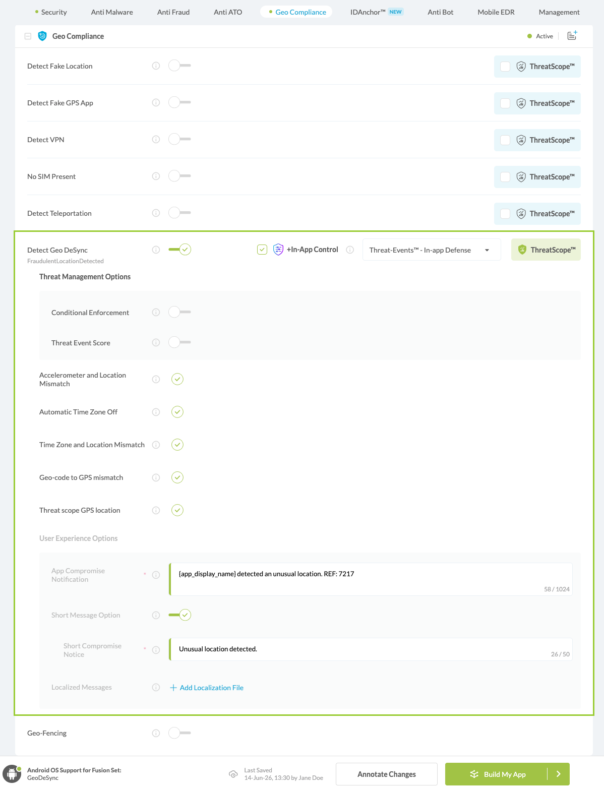 Detect Geo DeSync option