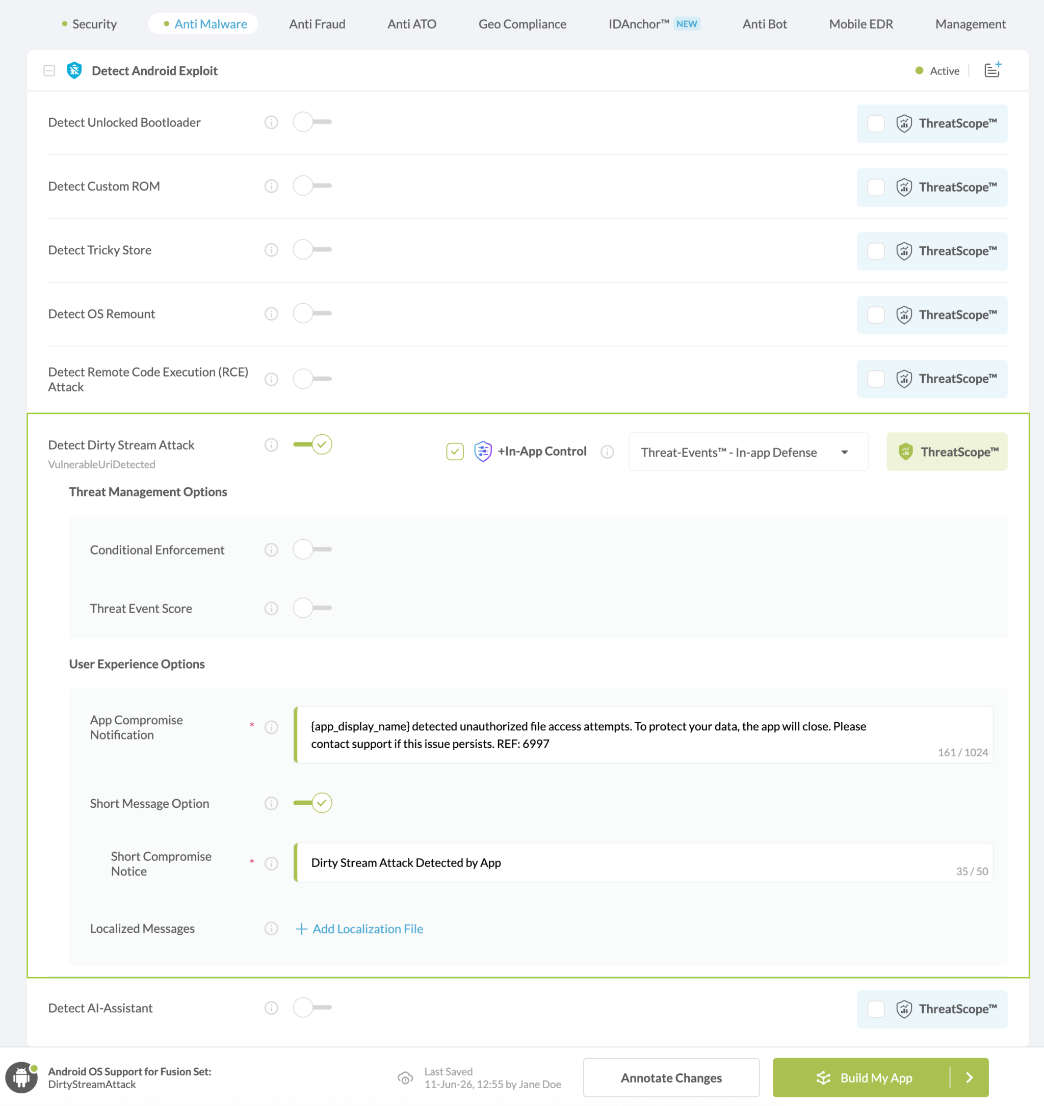 Detect Dirty Stream Attack option