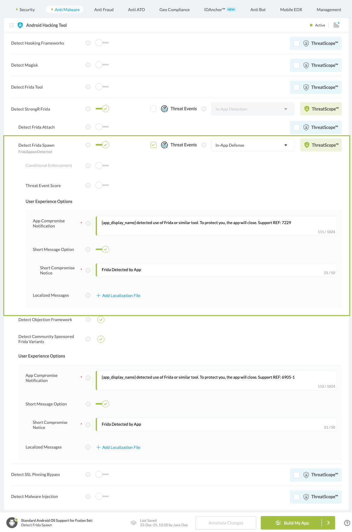Detect Frida Spawn option