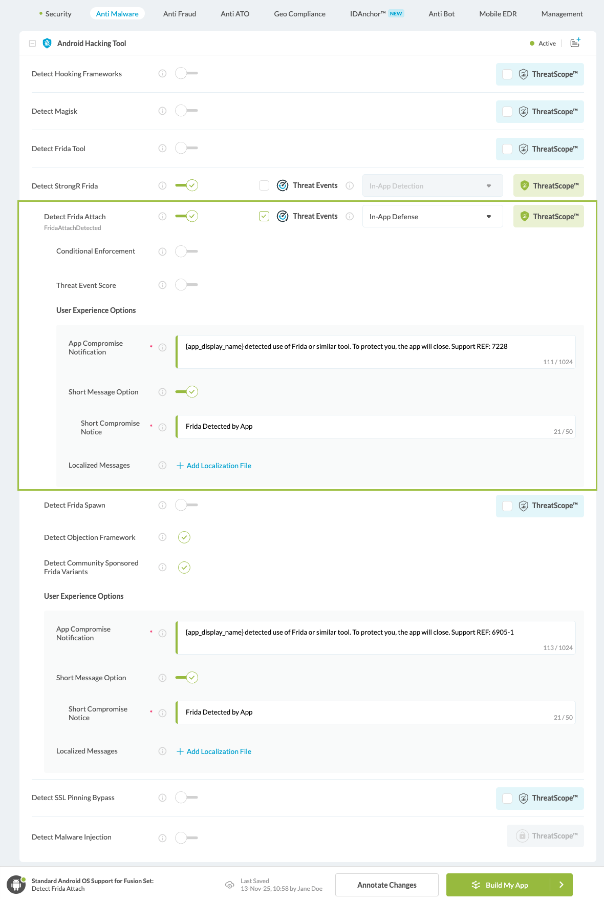 Detect Frida Attach option