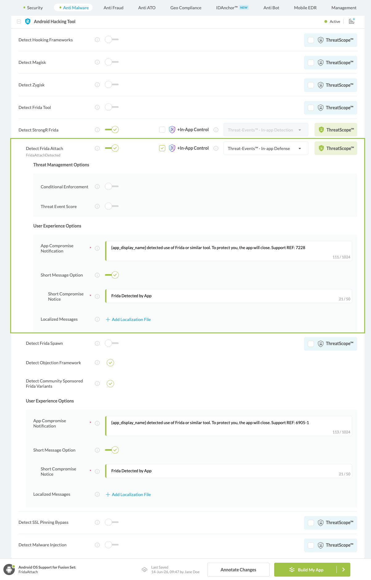 Detect Frida Attach option