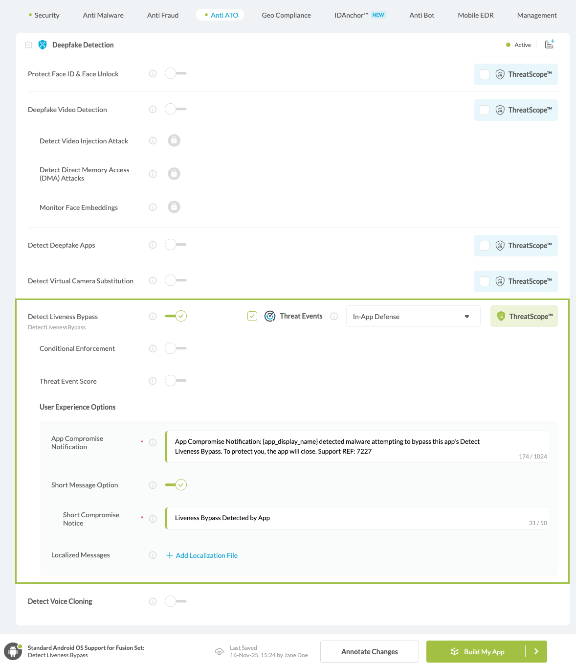 Detect Liveness Bypass option