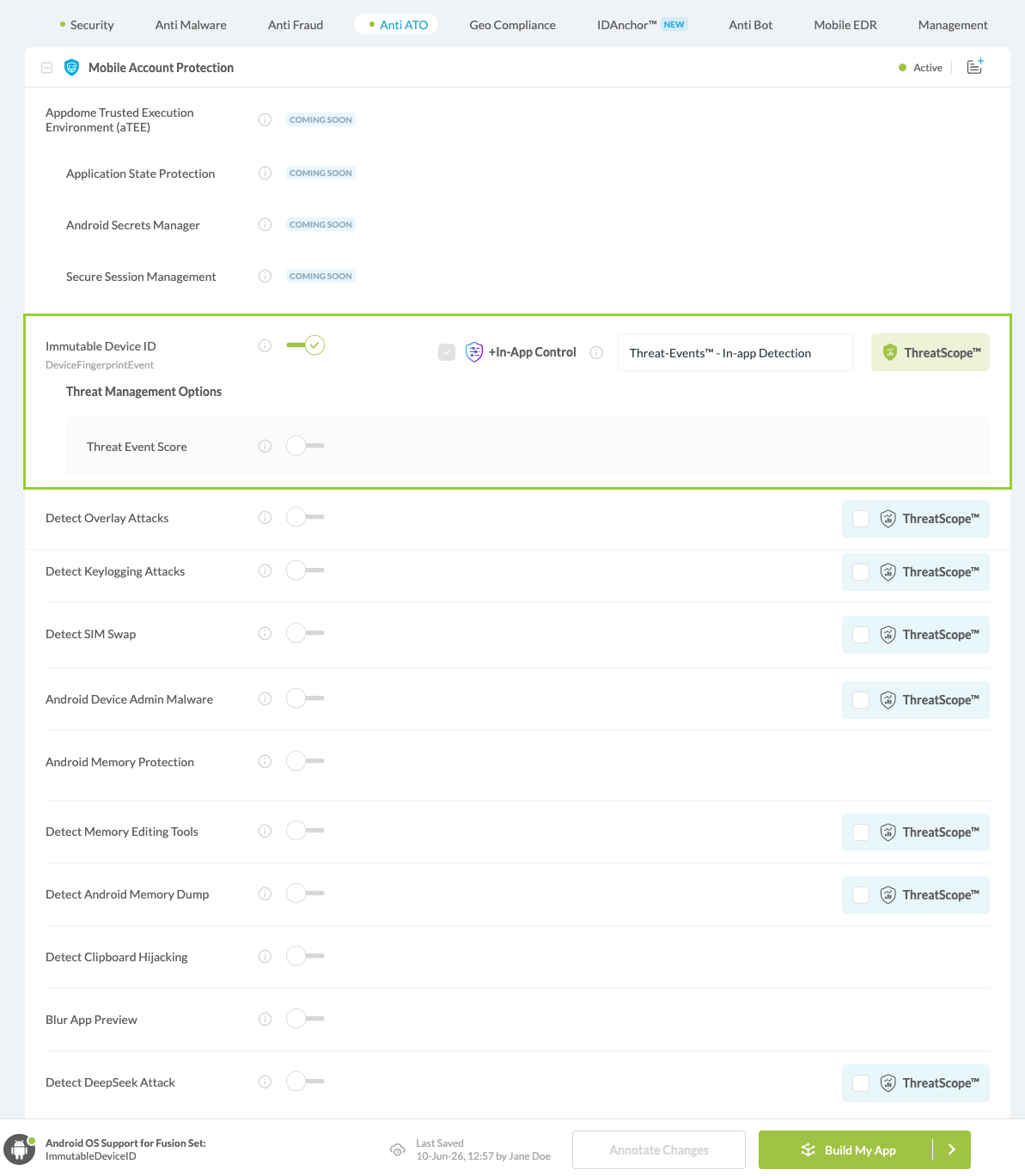 Immutable Device ID option