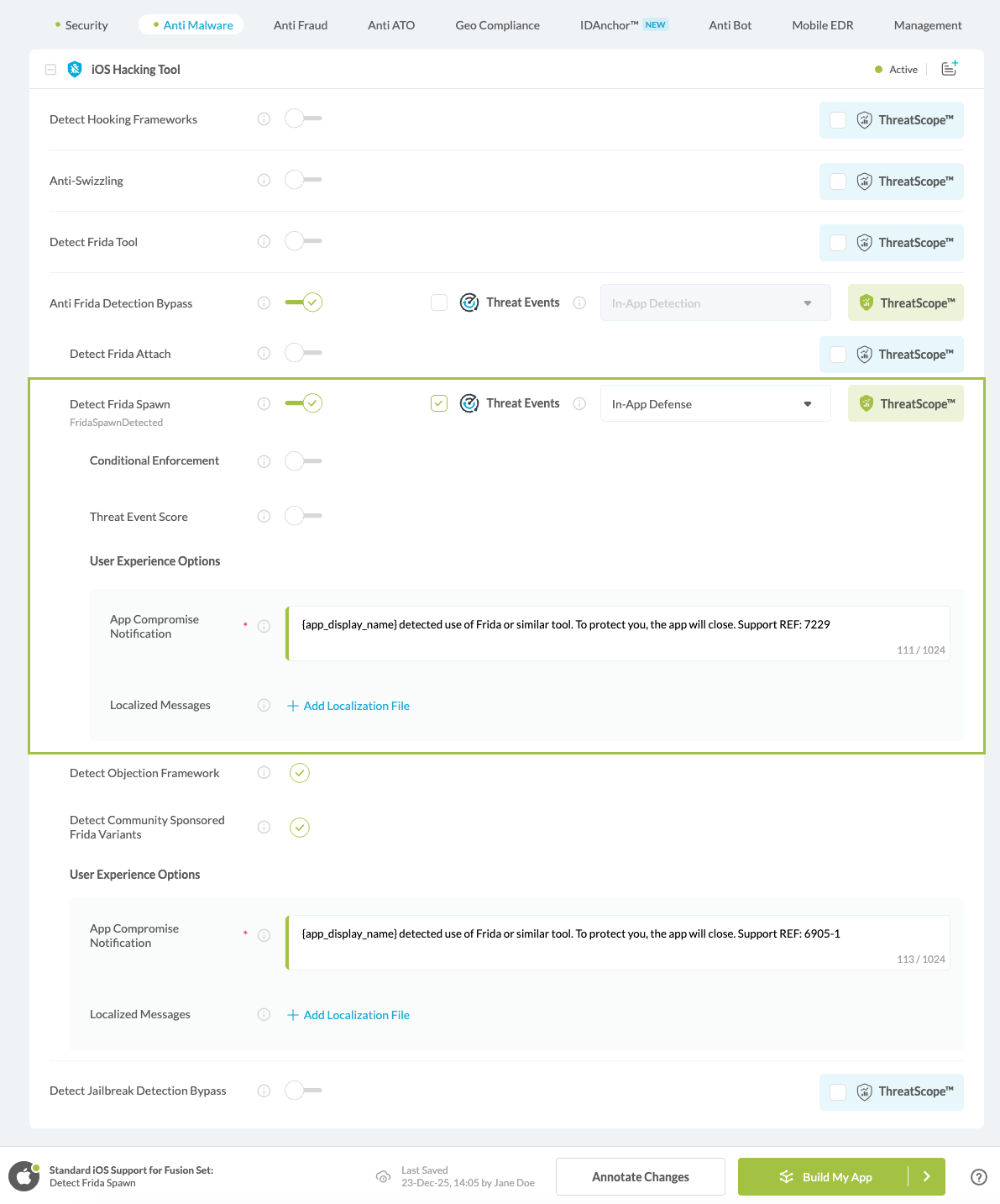 Detect Frida Spawn option